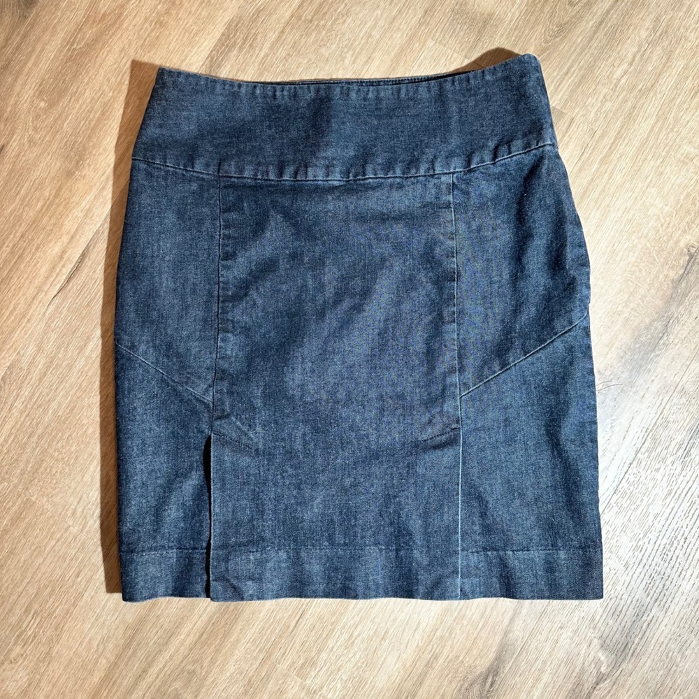 Gap Denim Mini Skirt Women 8 Dark Blue Side Zip Stretch Indie Sleaze Y2K Bodycon - Picture 16 of 16